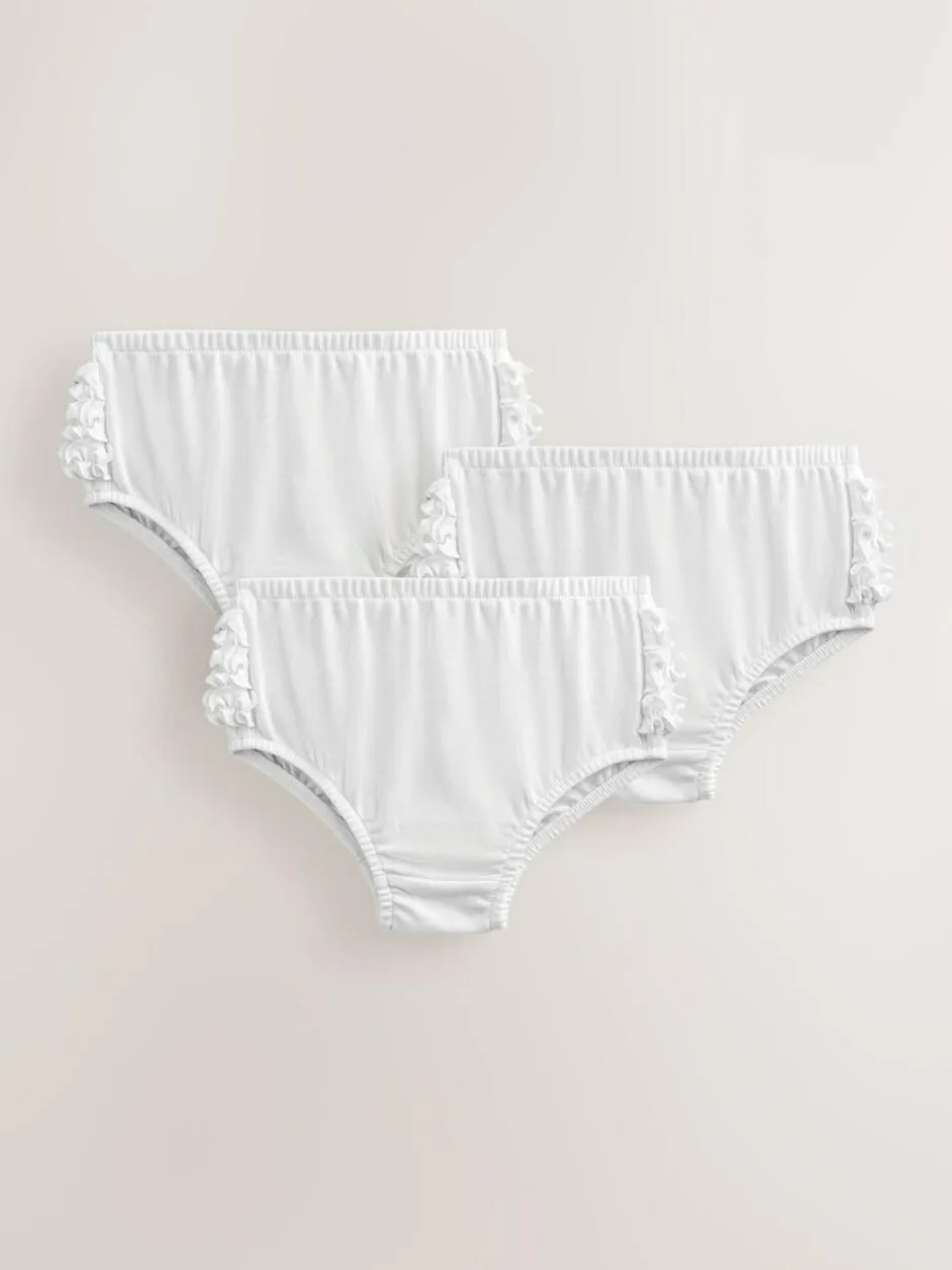Next Baby Jersey Knickers 3 Pack (0mths-2yrs) White Frill Outlet