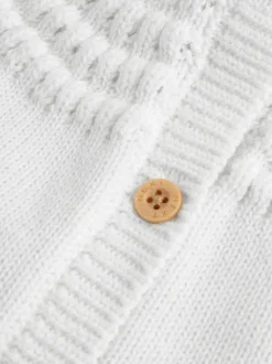 Next Heart Pocket Button Through Baby Cardigan (0mths-2yrs) White