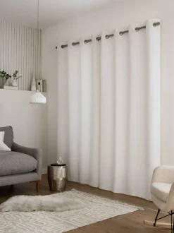 Next White Heavyweight Chenille Eyelet Lined Curtains Hot