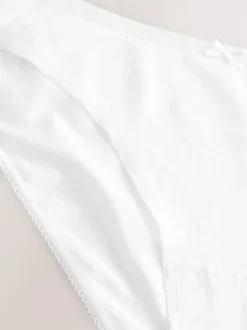 Next High Leg Cotton Rich Knickers 5 Pack White Online