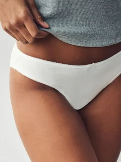 Next High Leg Cotton Rich Knickers 5 Pack White Online