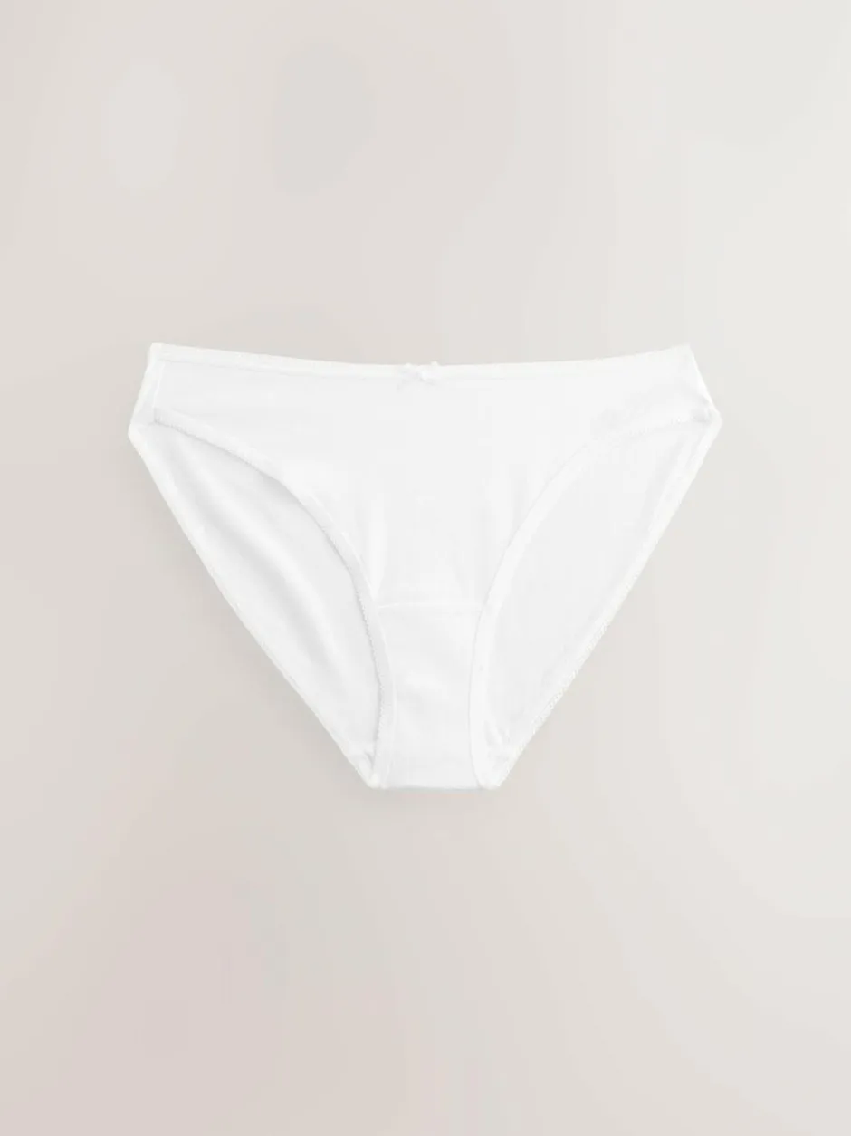 Next High Leg Cotton Rich Knickers 5 Pack White Online