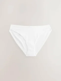 Next High Leg Cotton Rich Knickers 5 Pack White Online