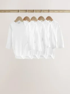 Next White Hip Dysplasia Baby Long Sleeve Bodysuits 5 Pack Online