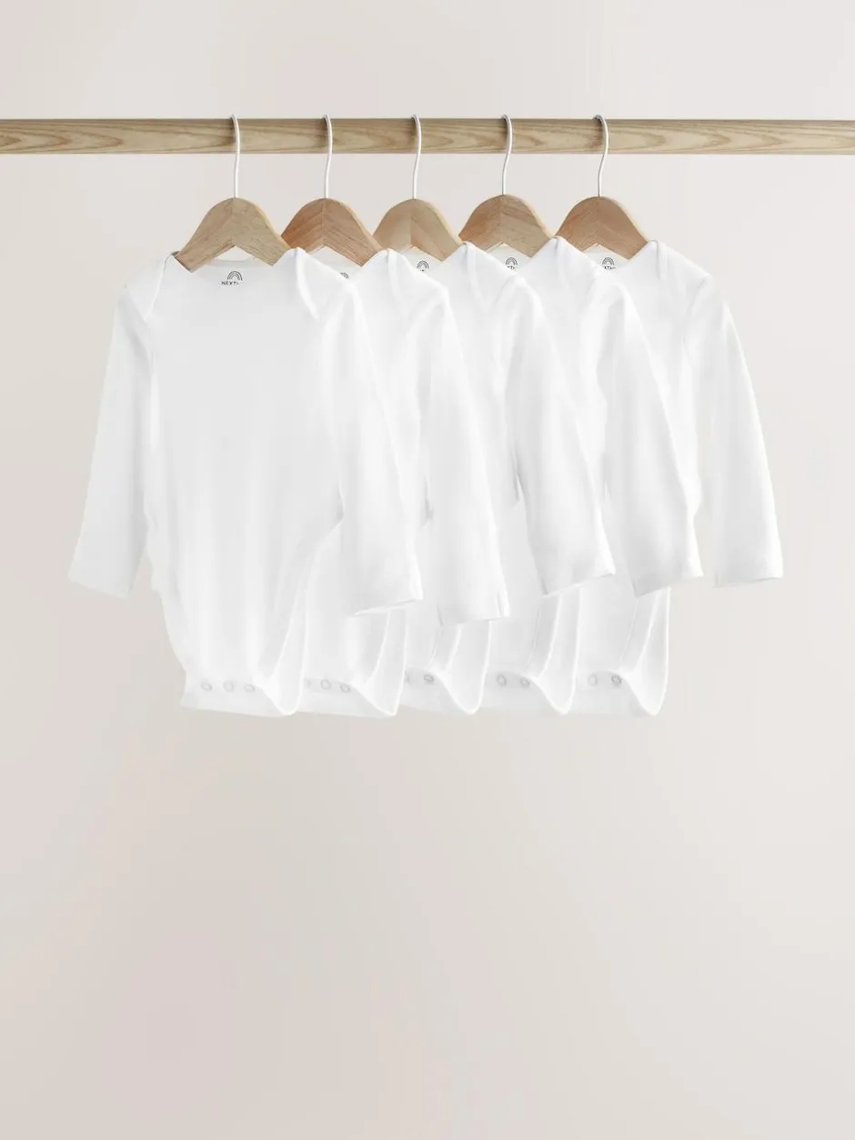 Next White Hip Dysplasia Baby Long Sleeve Bodysuits 5 Pack Online