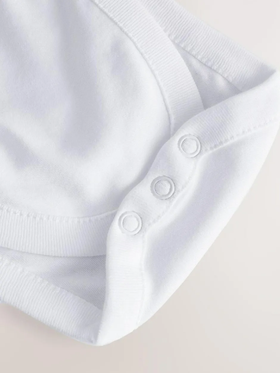 Next White Hip Dysplasia Short Sleeve Bodysuits 5 Pack