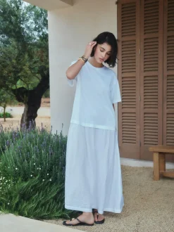Next Jersey Two In One T-Shirt Dress White Clearance