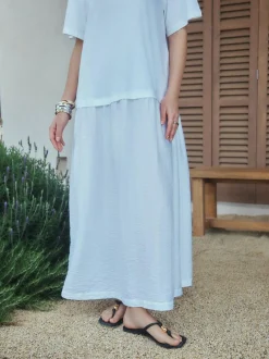 Next Jersey Two In One T-Shirt Dress White Clearance