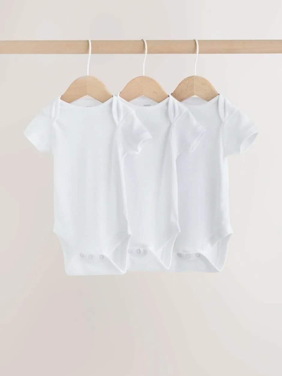 Next White Kind To Skin Baby Bodysuits 3 Pack Discount