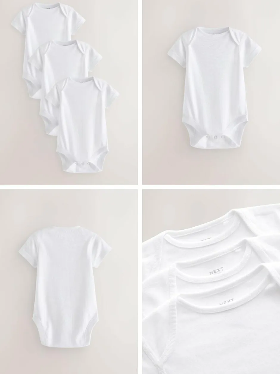 Next White Kind To Skin Baby Bodysuits 3 Pack Discount
