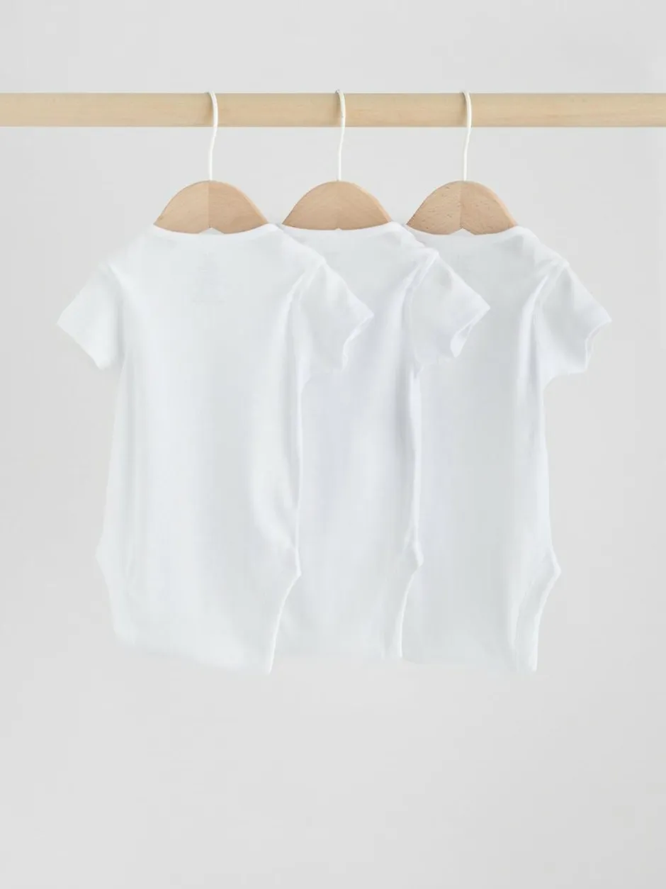 Next White Kind To Skin Baby Bodysuits 3 Pack Discount