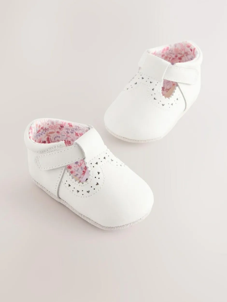 Next Leather Baby T-Bar Shoes (0-24mths) White Discount