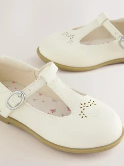 Next Leather T-Bar Shoes White