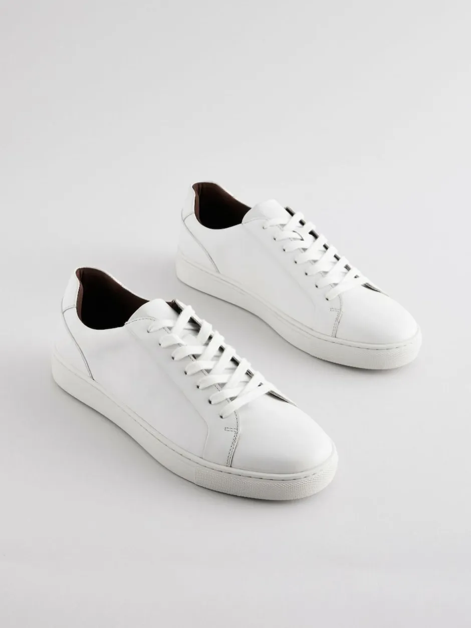 Next Leather Trainers White Online