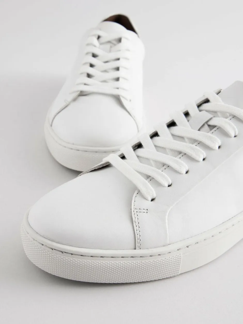 Next Leather Trainers White Online
