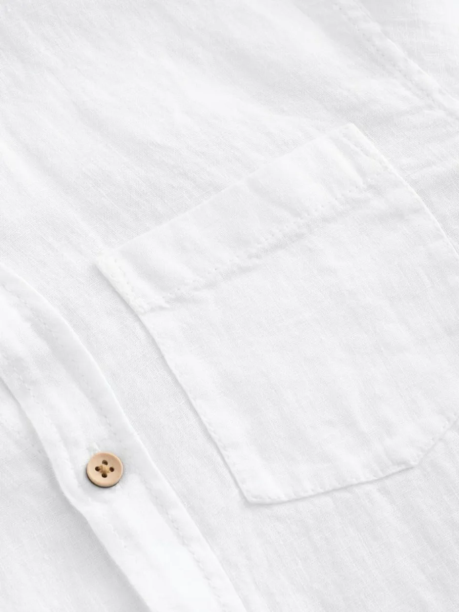 Next Long Sleeve 100% Linen Shirt (3-16yrs) White Hot