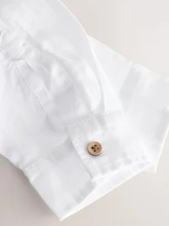 Next Long Sleeve 100% Linen Shirt (3-16yrs) White Hot