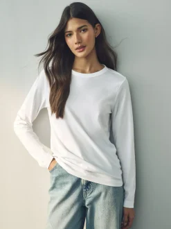 Next White Long Sleeve Crew Neck T-Shirt Sale