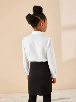 Next White Long Sleeve Lace Trim School Blouse (3-14yrs) Outlet