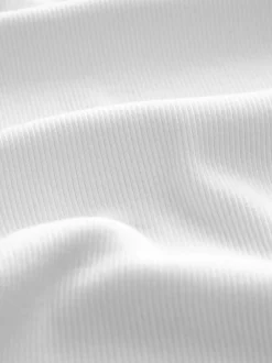 Next White Long Sleeve Ribbed Crew Neck Top
