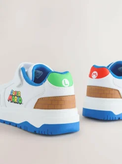 Next White Mario Elastic Lace Trainers Online
