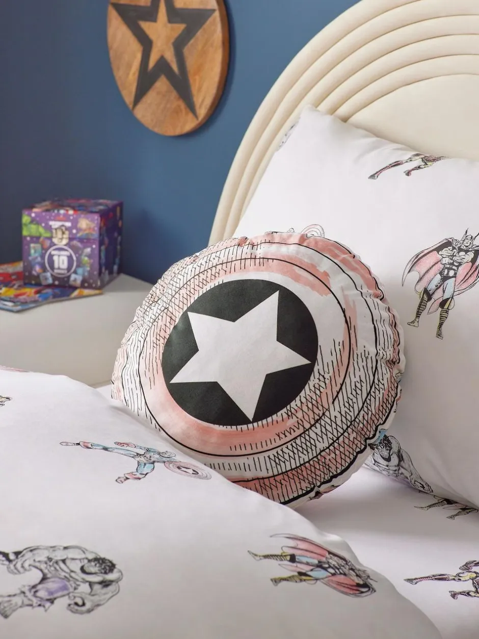 Next White Marvel 100% Cotton Circular Cushion Online