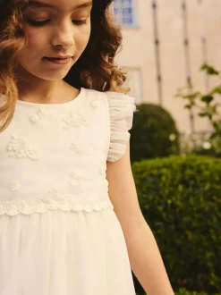 Next Mesh Flower Girl Dress (3-16yrs) White Online