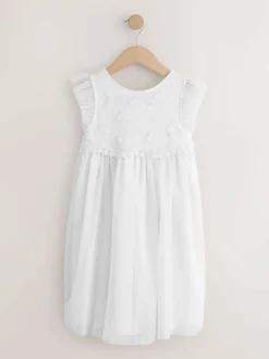 Next Mesh Flower Girl Dress (3-16yrs) White Online