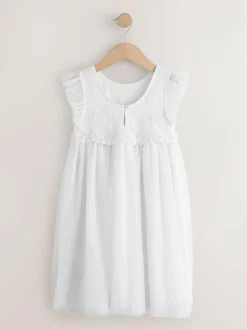 Next Mesh Flower Girl Dress (3-16yrs) White Online