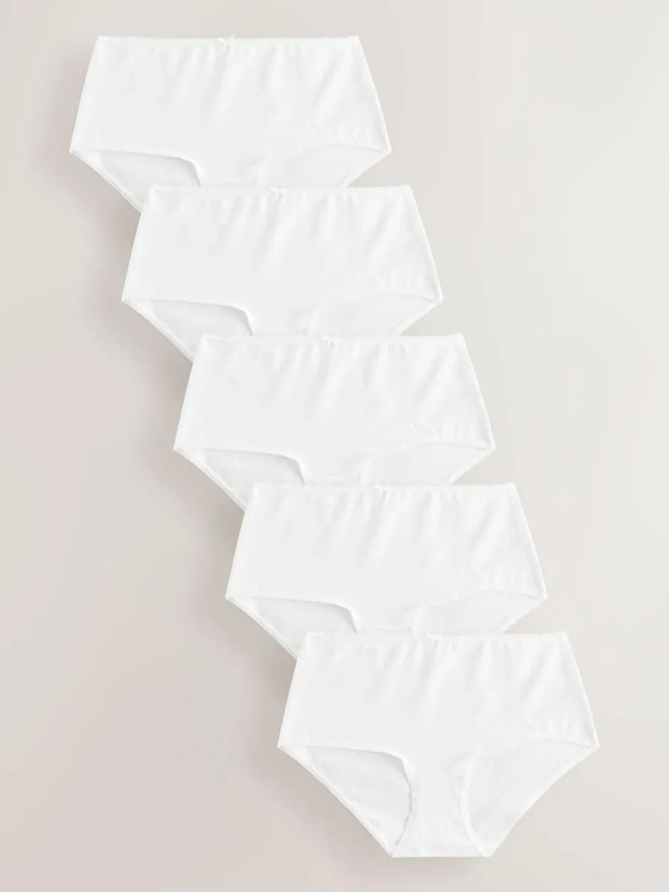 Next White Midi Cotton Rich Knickers 5 Pack Hot