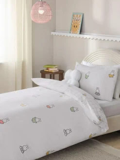 Next White Miffy Duvet Cover and Pillowcase Set New