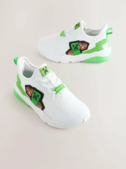 Next White Minecraft Elastic Lace Trainers Sale