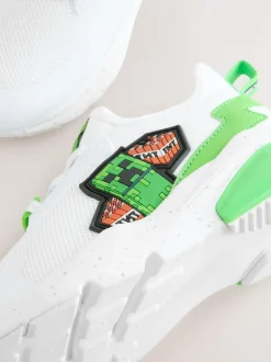 Next White Minecraft Elastic Lace Trainers Sale
