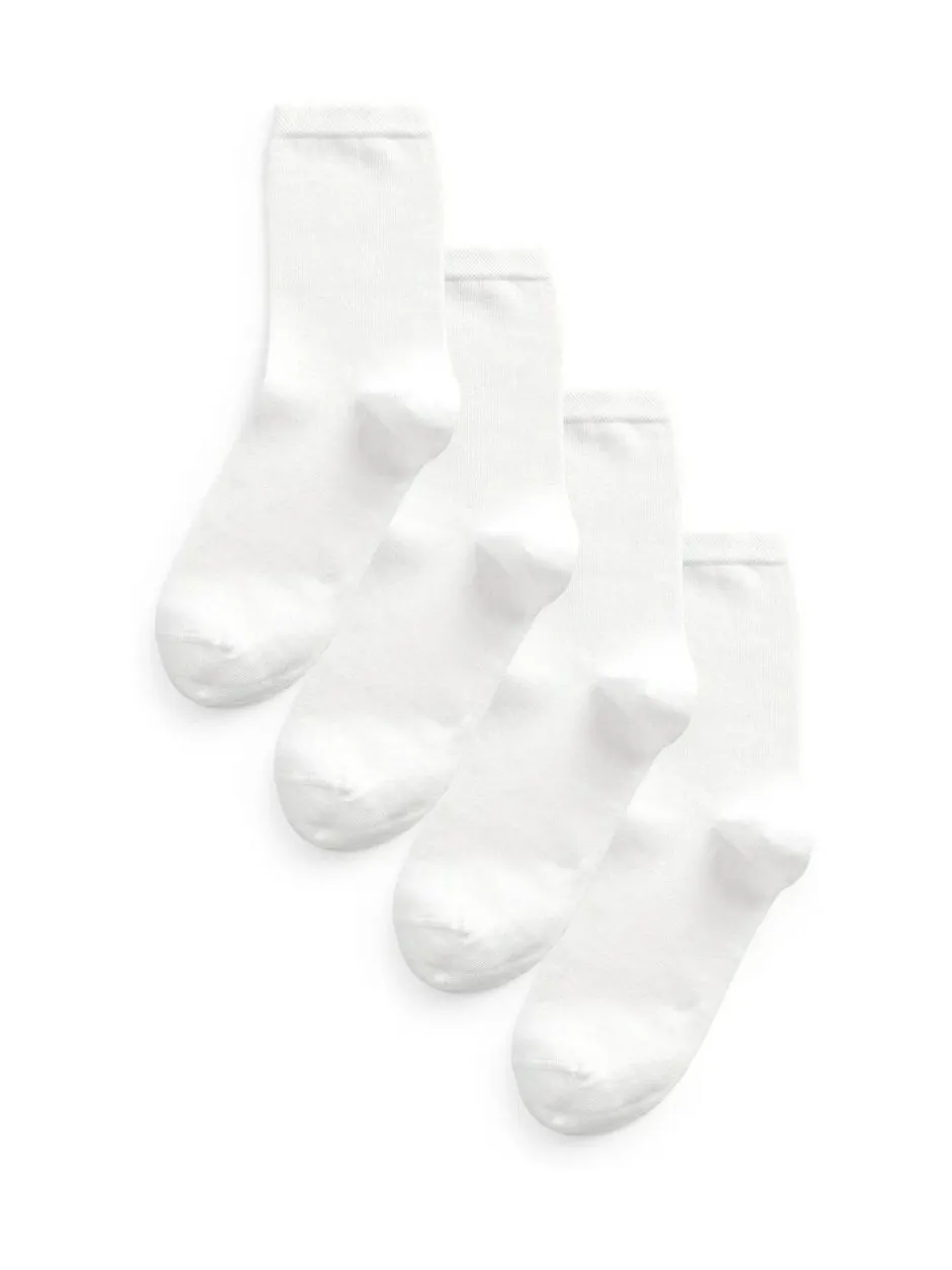 Next Modal Ankle Socks 4 Pack White Clearance