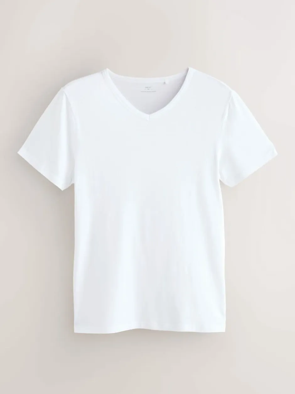 Next White Modal Layering V-Neck T-Shirt 5 Pack Hot