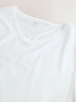 Next White Modal Layering V-Neck T-Shirt 5 Pack Hot