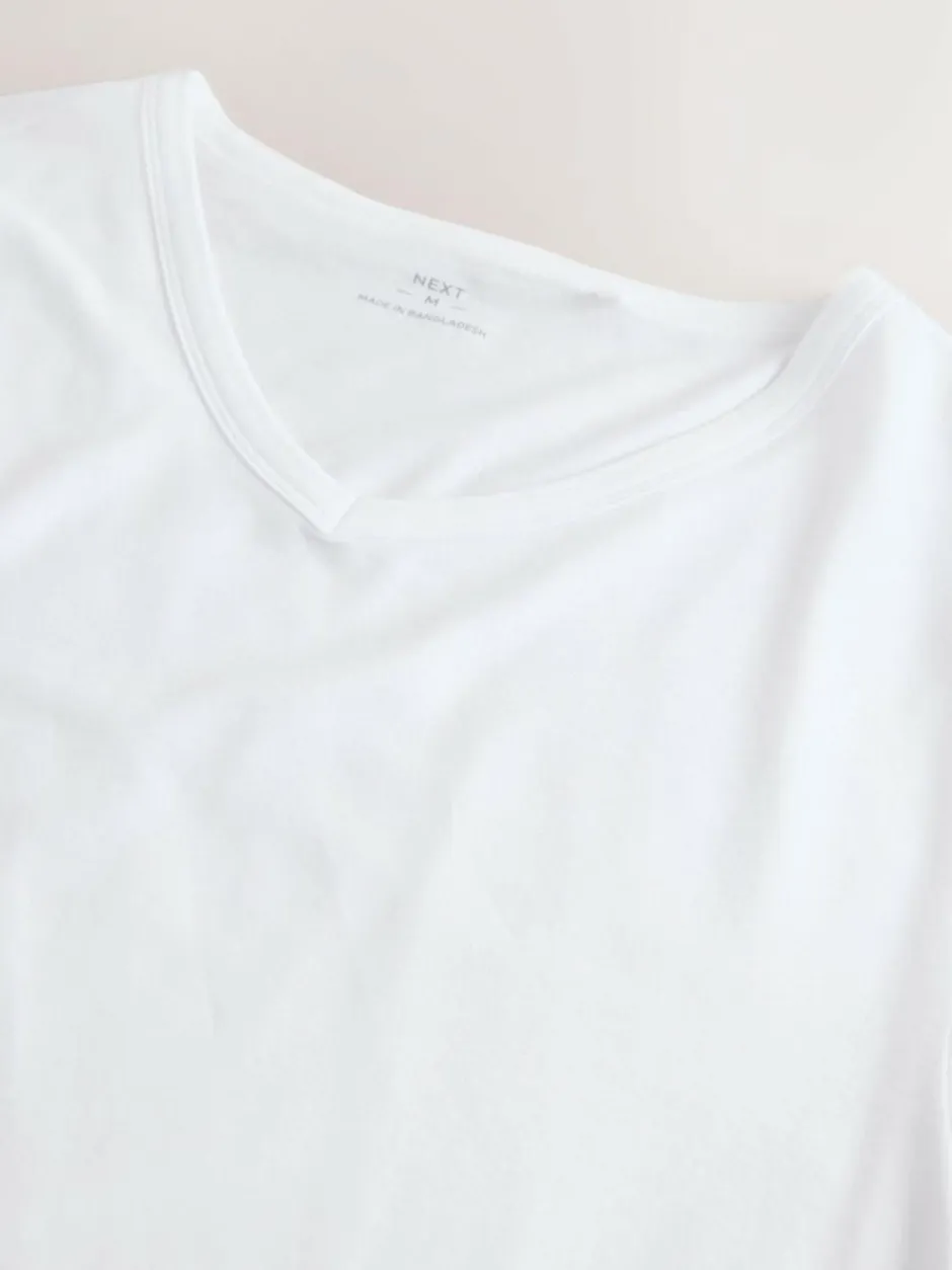 Next White Modal Layering V-Neck T-Shirt 5 Pack Hot
