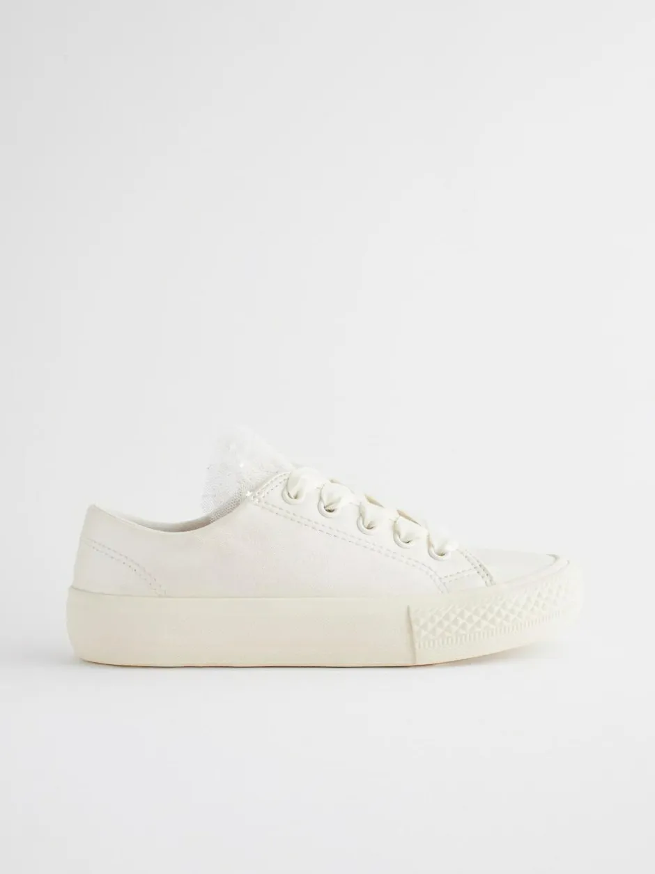 Next White Occasion Tulle Lace-Up Trainers Hot