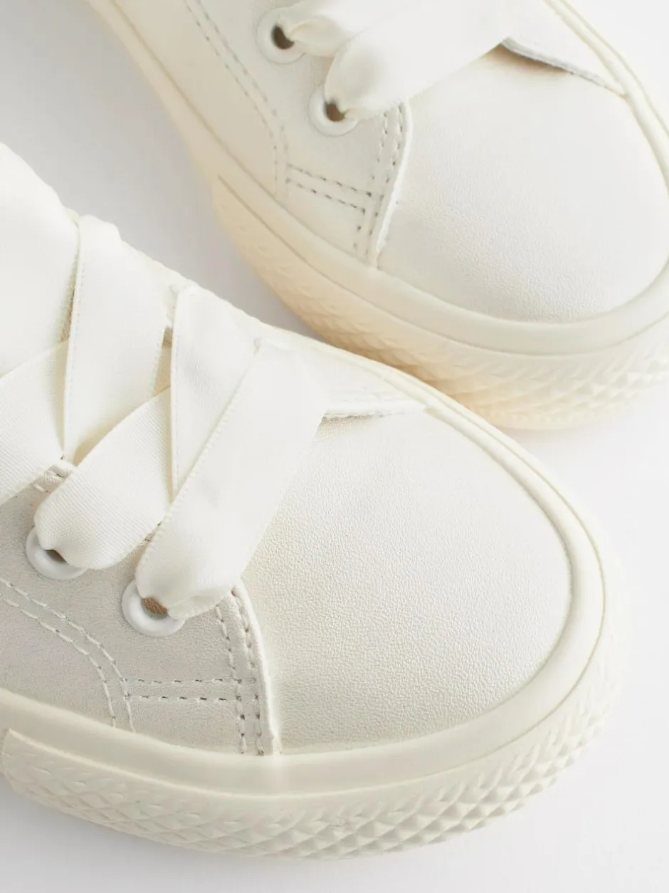 Next White Occasion Tulle Lace-Up Trainers Hot