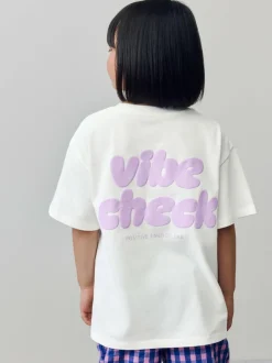 Next White Oversized Graphic Print T-Shirt (3-16yrs) Discount