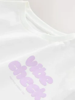 Next White Oversized Graphic Print T-Shirt (3-16yrs) Discount