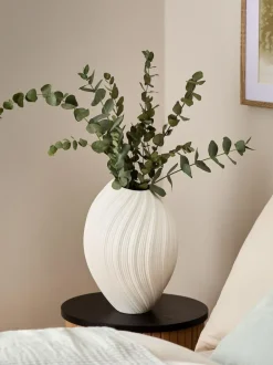 Next White Pleated Ceramic Large Vase Online
