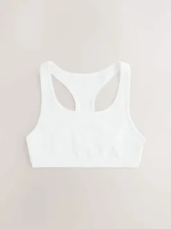 Next Racer Back Crop Tops 3 Pack (5-16yrs) White Clearance