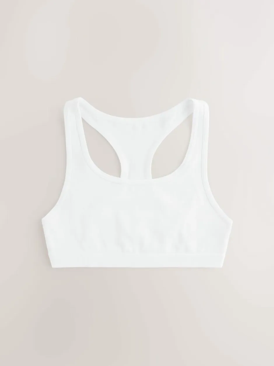 Next Racer Back Crop Tops 3 Pack (5-16yrs) White Clearance