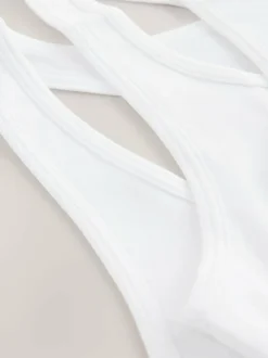 Next Racer Back Crop Tops 3 Pack (5-16yrs) White Clearance