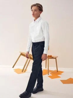 Next Regular Fit 2 Pack Long Sleeve School Shirts (3-17yrs) White Hot