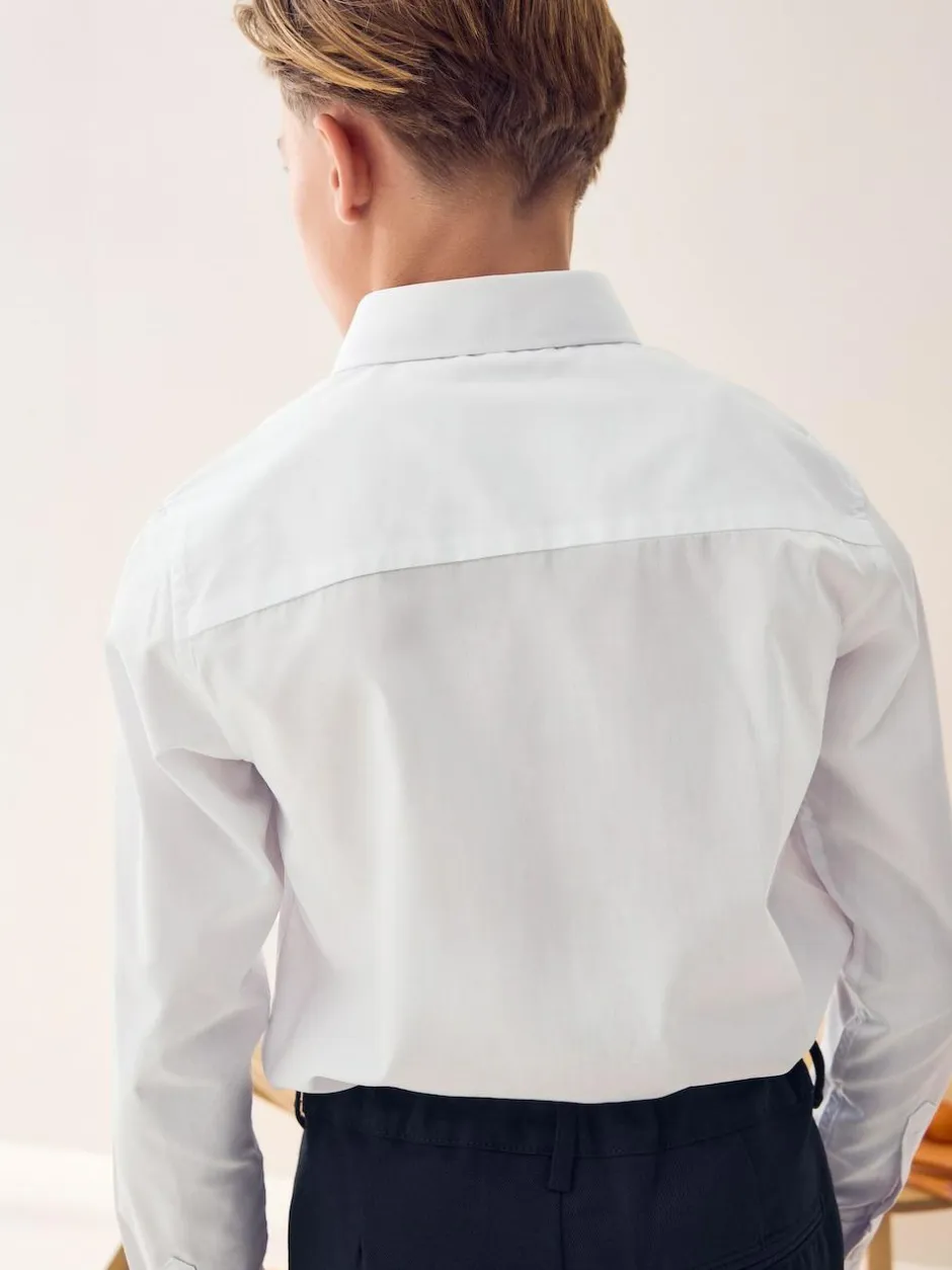Next Regular Fit 2 Pack Long Sleeve School Shirts (3-17yrs) White Hot