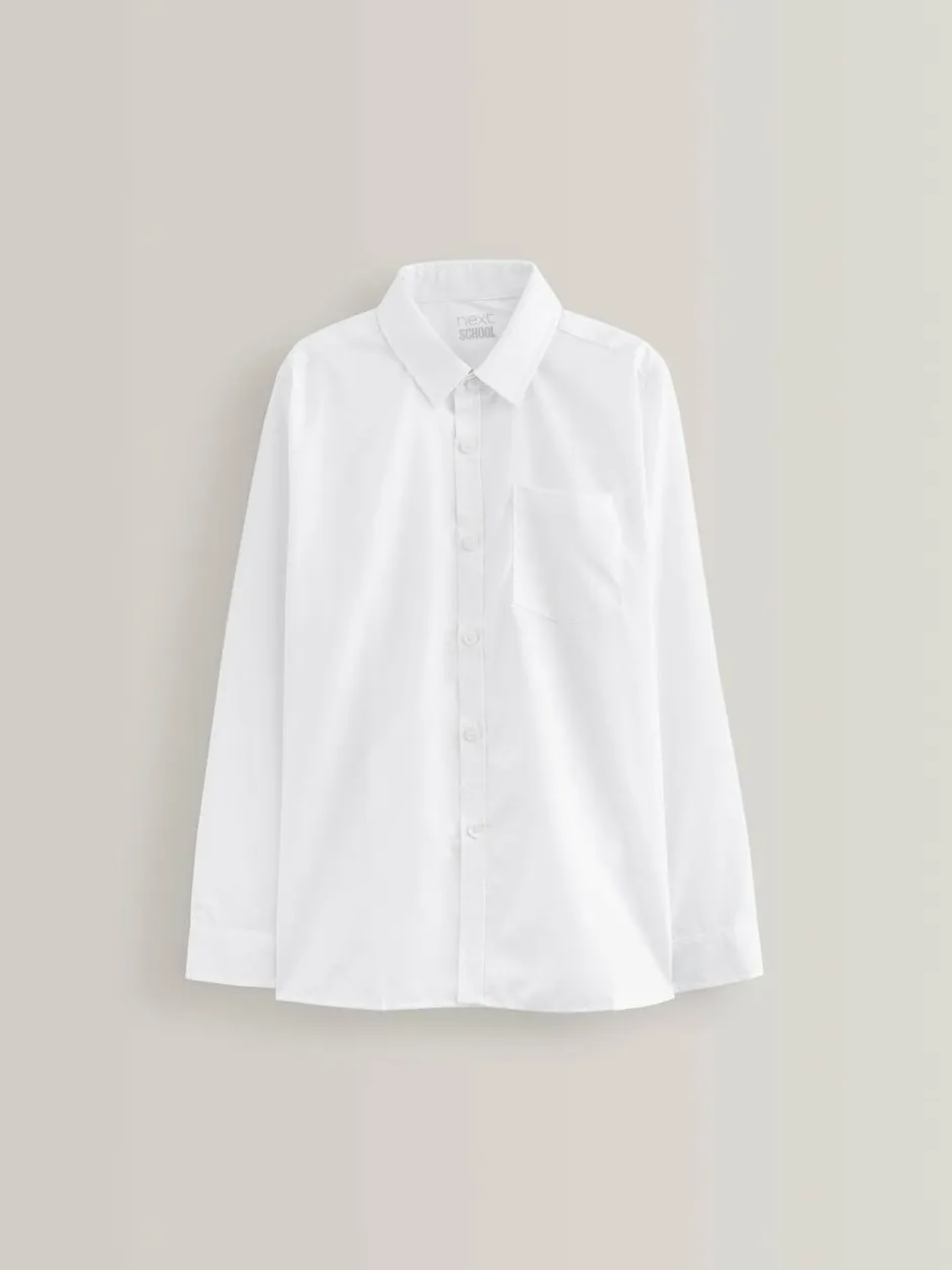 Next Regular Fit 2 Pack Long Sleeve School Shirts (3-17yrs) White Hot