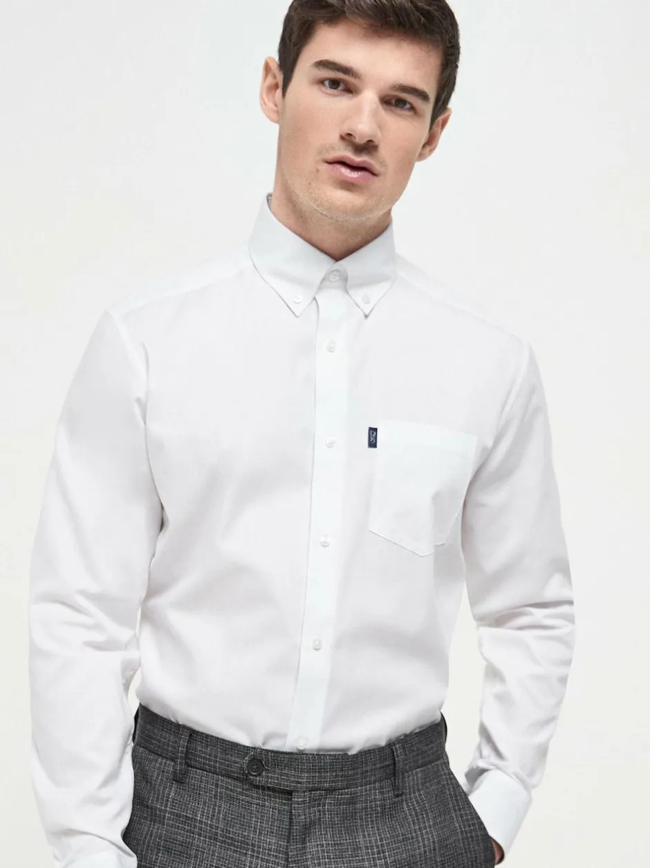 Next White Regular Fit Button Down Easy Iron Oxford Shirt Best