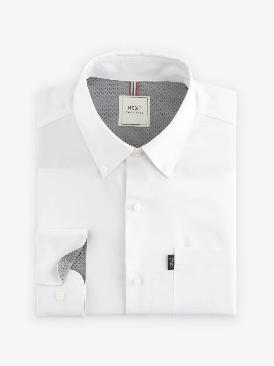 Next White Regular Fit Button Down Easy Iron Oxford Shirt Best